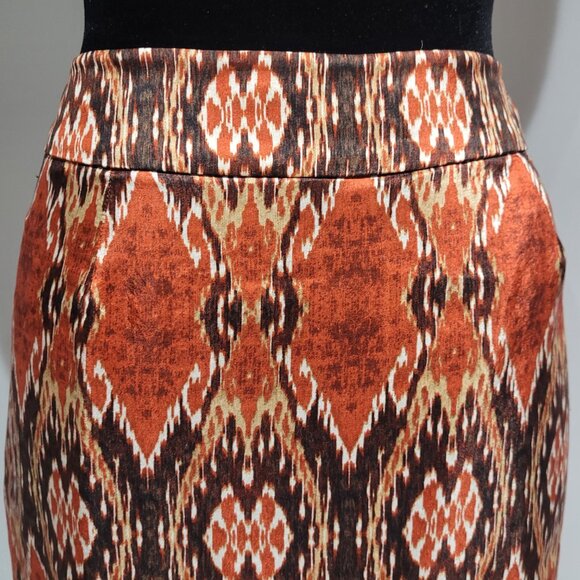 Jones New York Women's 100% Silk Burnt Orange Lined Faux Wrap Skirt Size 8 Luxe - Picture 8 of 11